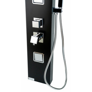 ALFI ABSP65B Body Spray and Flexible reinforced stainless steel hot & cold water supply hose in a white background