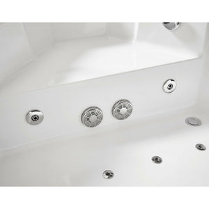 EAGO AM156ETL 5 ft Clear Corner Acrylic Whirlpool Bathtub for Two - tempered glass front panel, fiberglass and stainless steel-reinforced MaxLoad™ high gloss acrylic with jets