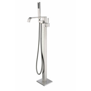 Anzzi Angel 2-Handle Claw Foot Tub Faucet with Hand Shower - (Brushed Nickel) - Solid Brass Valves - Floor Mounted - FS-AZ0044 - Vital Hydrotherapy