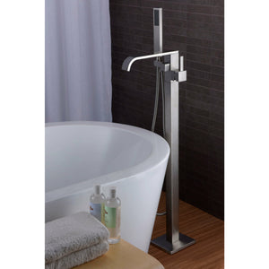 Anzzi Angel 2-Handle Claw Foot Tub Faucet with Hand Shower - (Brushed Nickel) - Solid Brass Valves - Floor Mounted - FS-AZ0044 - Lifestyle - Vital Hydrotherapy