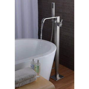Anzzi Angel 2-Handle Claw Foot Tub Faucet with Hand Shower - (Brushed Nickel) - Solid Brass Valves - Floor Mounted - FS-AZ0044 - Lifestyle - Vital Hydrotherapy