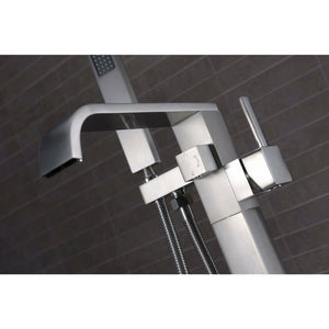 Anzzi Angel 2-Handle Claw Foot Tub Faucet with Hand Shower - (Brushed Nickel) - Solid Brass Valves - Floor Mounted - FS-AZ0044 - Vital Hydrotherapy