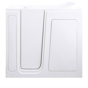 Avora Bath 28" x 48" walk-in tub white with contemporary faucet including hand shower - left inward swinging door - soaking - removable side access panels - highest grade fiberglass composite construction - gel coat high gloss finish - stainless steel frame - Vital Hydrotherapy