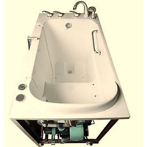 Avora bath 30" x 52" wheelchair transfer walk-in tub white with left outward swinging door, air massage with microbubbles and handle & faucet - overview - Vital Hydrotherapy