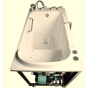 Avora bath 30" x 52" wheelchair transfer walk-in tub biscuit with right outward swinging door, air massage with microbubbles and handle & faucet - overview - Vital Hydrotherapy