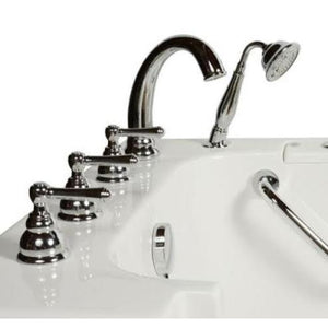 5 piece roman faucet set - hand shower with pull out hose - stainless steel grab bar - Vital Hydrotherapy