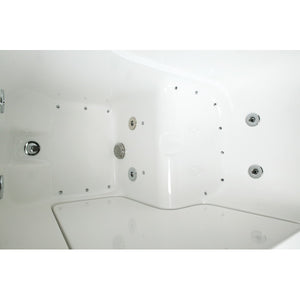 Avora bath 30" x 52" wheelchair transfer walk-in tub white with left outward swinging door, air and hydro massage with microbubbles and handle & faucet - Vital Hydrotherapy