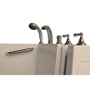 Avora bath 30" x 52" wheelchair transfer walk-in tub biscuit with handle & faucet - Vital Hydrotherapy