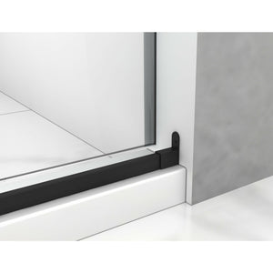 Legion Furniture 61" - 65" Single Sliding Frameless Glass Shower Door Set GD9061-65 - Glass Type: Clear - Stainless Steel Construction Black - GD9061-65 - Vital Hydrotherapy