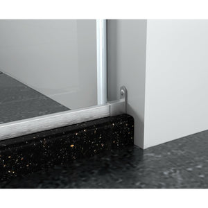 Legion Furniture 61" - 65" Single Sliding Frameless Glass Shower Door Set GD9061-65 - Glass Type: Clear - Stainless Steel Construction Brushed nickel - GD9061-65 - Vital Hydrotherapy