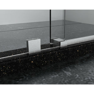 Legion Furniture 61" - 65" Single Sliding Frameless Glass Shower Door Set GD9061-65 - Glass Type: Clear - Stainless Steel Construction Brushed nickel - GD9061-65 - Vital Hydrotherapy