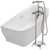 Anzzi Bank 64.9 in. Acrylic Flatbottom Bathtub in Gloss White Finish - Tugela Faucet with Hand Shower in Brushed Nickel - Floor Mounted - Built-in Chrome Overflow and Push Operated Center Drain - FTAZ112-0052B - Vital Hydrotherapy