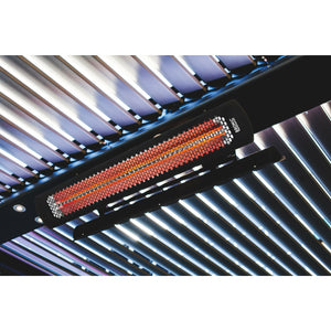 2000W Tungsten Smart-Heat Electric Heater in Black Stainless Steel, Black High Temperature Coating mounted in ceiling