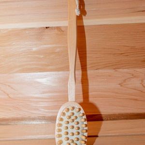 Dundalk Canadian Timber Luna 2 to 3 Person White Cedar Sauna CTC22LU - Massage Brush - Vital Hydrotherapy