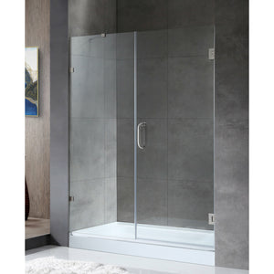 Anzzi Consort Series 60 in. by 72 in. Frameless Hinged Alcove Shower Door with Stainless Steel Door Handle (Brushed Nickel) SD-AZ07-01 - Lifestyle - Vital Hydrotherapy