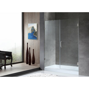 Anzzi Consort Series 60 in. by 72 in. Frameless Hinged Alcove Shower Door with Stainless Steel Door Handle (Brushed Nickel) SD-AZ07-01 - Lifestyle - Vital Hydrotherapy