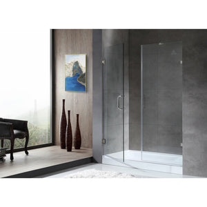 Anzzi Consort Series 60 in. by 72 in. Frameless Hinged Alcove Shower Door with Stainless Steel Door Handle (Polished Chrome) SD-AZ07-01 - Lifestyle - Vital Hydrotherapy