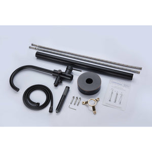 Anzzi Coral Series 2-Handle Freestanding Claw Foot Tub Faucet with Hand Shower (Matte Black) Solid Brass Valves - Floor Mounted - FS-AZ0047 - Vital Hydrotherapy