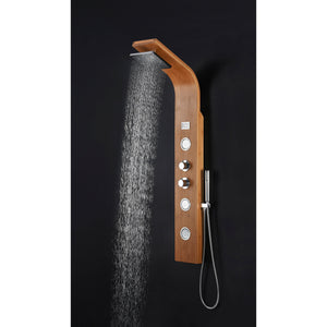 Anzzi Crane 60 in. Full Body Shower Panel with Heavy Rain Shower and Spray Wand in Natural Bamboo SP-AZ059 - Vital Hydrotherapy