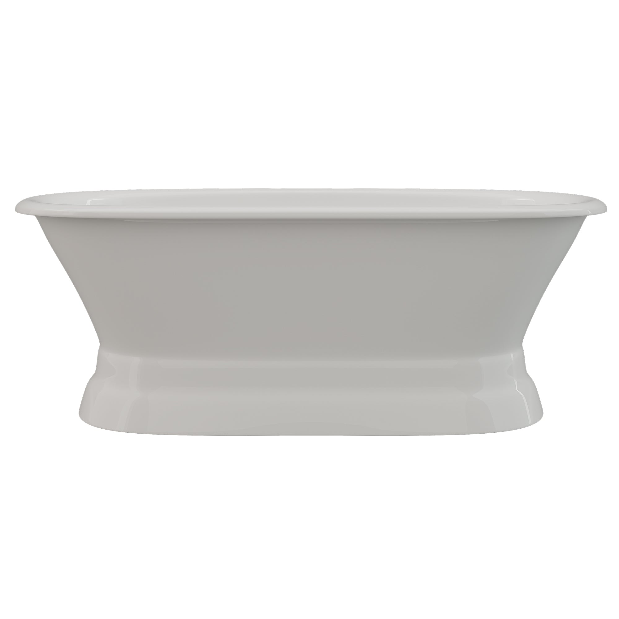 Cambridge Plumbing 66-Inch Cast Iron Pedestal Soaking Tub with Faucet Holes DE66-PED-NH - Vital Hydrotherapy
