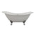 Cambridge Plumbing 72" X 31" Double Ended Cast Iron Slipper Tub (Porcelain enamel interior and white paint exterior) with 7" Deck Mount Faucet Drillings and Feet (Brushed nickel) DES-DH - Vital Hydrotherapy