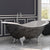 Cambridge Plumbing 71” Double Slipper Scorched Platinum Cast Iron Tub (Hand Painted Faux Scorched Platinum Exterior) with Lion’s Paw Feet (Brushed Nickel), No Faucet Holes DES-NH-SP - Vital Hydrotherapy