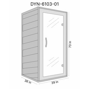 Dynamic Avila 1-2-person Low EMF (Under 8MG) FAR Infrared Sauna (Canadian Hemlock) Dimension Drawing DYN-6103-01 - Vital Hydrotherapy