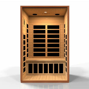 Dynamic Cordoba 2-person Low EMF (Under 8MG) FAR Infrared Sauna (Canadian Hemlock) DYN-6203-01 - Full 2 person capacity - PureTech™ Near Zero EMF - FAR IR Carbon Panels - Natural Reforested Canadian Hemlock wood construction - Vital Hydrotherapy