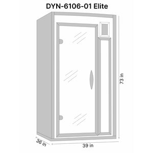 Golden Designs 1-2 Person Dynamic Barcelona Ultra Low EMF (Under 3MG) Far Infrared Sauna DYN‐6106‐01 Elite Dimension Drawing - Vital Hydrotherapy