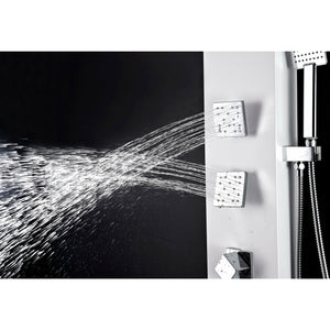 Anzzi Delta Series 56 in. Full Body Shower Panel System with Heavy Rain Shower and Spray Wand in White SP-AZ054 - Vital Hydrotherapy
