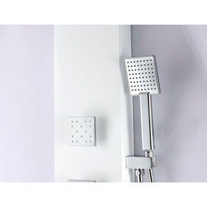 Anzzi Delta Series 56 in. Full Body Shower Panel System with Heavy Rain Shower and Spray Wand in White SP-AZ054 - Vital Hydrotherapy