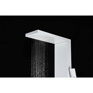 Anzzi Delta Series 56 in. Full Body Shower Panel System with Heavy Rain Shower and Spray Wand in White SP-AZ054 - Vital Hydrotherapy