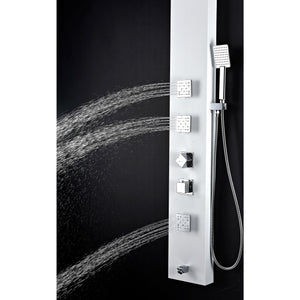 Anzzi Delta Series 56 in. Full Body Shower Panel System with Heavy Rain Shower and Spray Wand in White SP-AZ054 - Vital Hydrotherapy