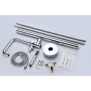 Anzzi Moray Series 2-Handle Freestanding Tub Faucet (Polished Chrome) - Floor Mounted - Solid Brass Valve - FS-AZ0048 - Vital Hydrotherapy