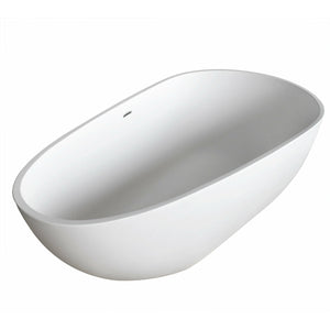 Anzzi Fiume 5.6 ft. Man-Made Stone Center Drain Freestanding Bathtub in Matte White FT-AZ502 - Vital Hydrotherapy