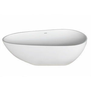 Anzzi Fiume 5.6 ft. Man-Made Stone Center Drain Freestanding Bathtub in Matte White FT-AZ502 - Vital Hydrotherapy