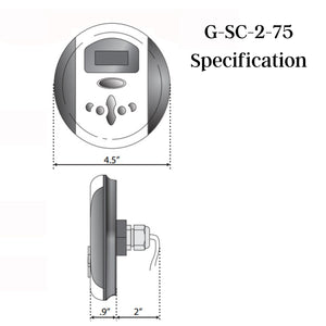SteamSpa Programmable Dual Control Panels G-SC-2-75 Specification Drawing - Vital Hydrotherapy