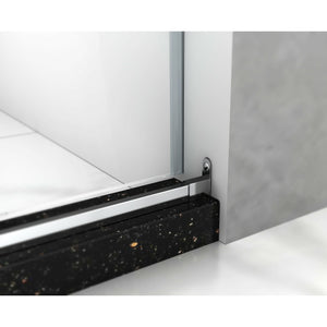 Legion Furniture 61" - 65" Single Sliding Frameless Glass Shower Door Set GD9061-65 - Glass Type: Clear - Stainless Steel Construction Chrome - GD9061-65 - Vital Hydrotherapy