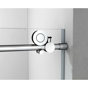 Legion Furniture 61" - 65" Single Sliding Frameless Glass Shower Door Set GD9061-65 - Glass Type: Clear - Stainless Steel Construction - Chrome - Steel Rollers Closing - GD9061-65 - Vital Hydrotherapy