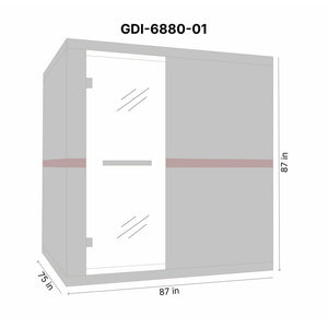 Dynamic Catalonia 8-person Ultra Low EMF (Under 3MG) FAR Infrared Sauna (Canadian Hemlock) Dimension DrawingGDI-6880-01 - Vital Hydrotherapy