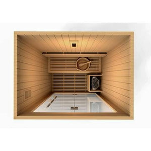 Traditional Steam Sauna - 2 person Canadian Red Cedar top partial build view