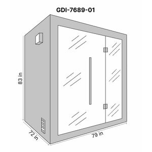 Golden Designs Osla Edition 6 Person Traditional Steam Sauna - Canadian Red Cedar Dimension Drawing GDI-7689-01 - Vital Hydrotherapy