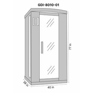 Golden Designs 1 Person Reserve Edition Full Spectrum Near Zero EMF Infrared Sauna (Canadian Hemlock) Dimension Drawing GDI-8010-01 - Vital Hydrotherapy