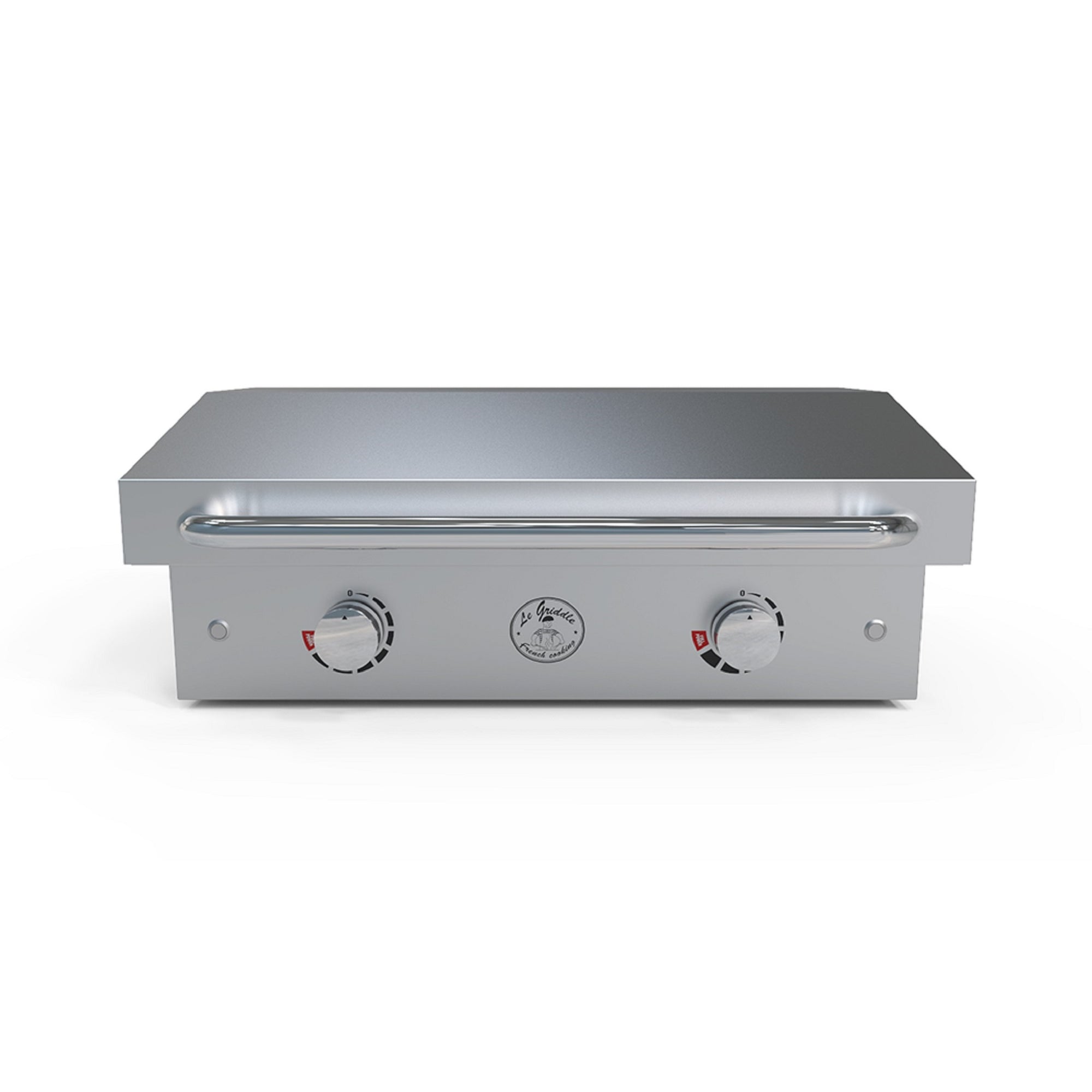 Le Griddle-2 burner electric - 304 Stainless Steel Construction in a white background front view