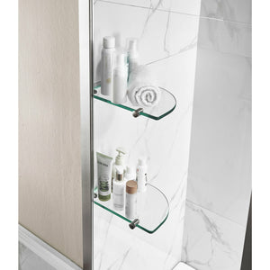 Anzzi Galleon 48 in. x 58 in. Frameless Tub Door with Tsunami Guard - Tempered Glass - Marine Grade Aluminum Alloy - Brushed Nickel - SD-AZ054-01 - Lifestyle - Vital Hydrotherapy