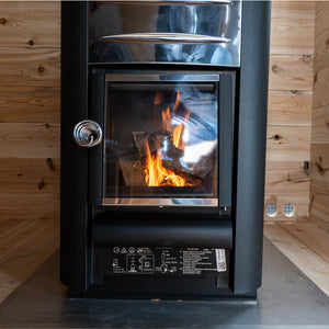 Dundalk Canadian Timber Georgian Cabin Sauna CTC88W - Eastern White Cedar - Harvia heater - close up view