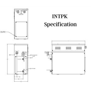 SteamSpa Indulgence Touch Panel Control Kit INTPK Specification drawing - Vital Hydrotherapy