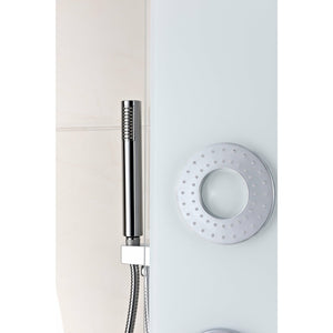 Anzzi Directional Acu-stream Body Jets and Euro-grip Free Range Hand Sprayer in White Deco-glass Body SP-AZ8090 - Vital Hydrotherapy