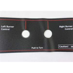 MHP Control Panel Sticker for JNR Grills with Metal Knobs HHCPLBL18S - Vital Hydrotherapy