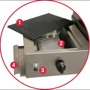 MHP Stainless Steel SearMagic Infrared Side Cooker, LP MHPSEAR-P - Anodized Aluminum - Corrosive Resistant Finish - Reversible Grid - Vital Hydrotherapy